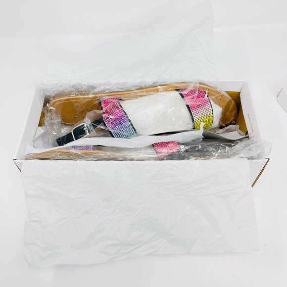 Shoe Republic LA Women Rhinestone Slide Sandals - Picture 8 of 12